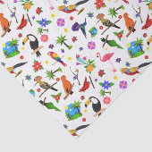 Mousseline Oiseaux et fleurs Papier de tissus (Détail)