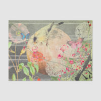 OISEAUX JAPONAIS ET PAPIER EN TISSU DE PLEINE LUNE