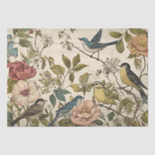 Mousseline Oiseaux victoriens Papier Éphémère Vintage Découpa