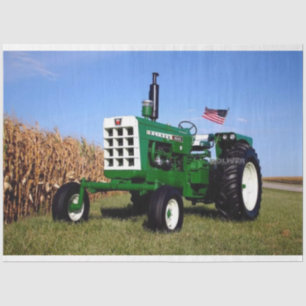 Mousseline Oliver Tractor Cornfield Document de papier découp