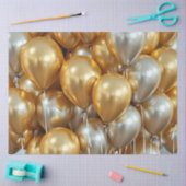 Mousseline or argent ballons papier de tissu (Artisanat)