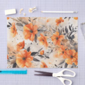 Mousseline Orange Spring Flores 1 papier découpage (Artisanat)