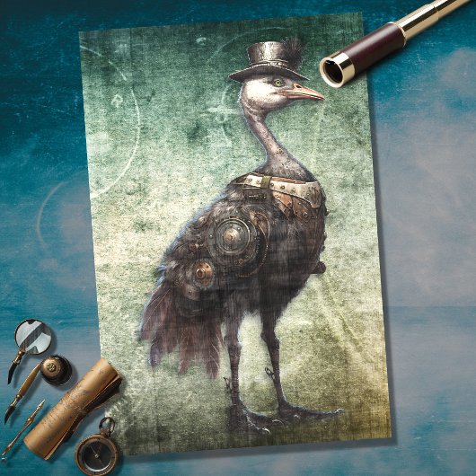 Mousseline Ostrich Steampunk 3 découpage papier