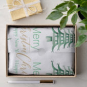 Mousseline Pagode verte Arbre de Noël Papier Tissu (Cadeau)