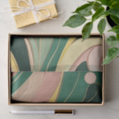 Mousseline Papier à envelopper abstrait rose vert Sage 3 feui (Cadeau)