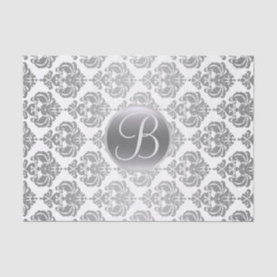 Mousseline Papier à Lettre Initiale Monogramme Damassé Glam B