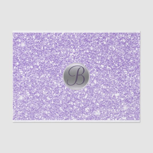 Mousseline Papier à Lettre Monogramme Initial Strass Pailleté (Recto)
