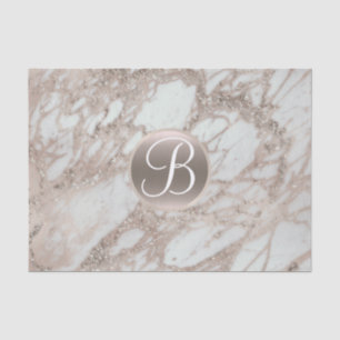 Mousseline Papier à Lettre Monogramme Paillettes Rose Gold Gl