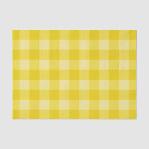 Mousseline Papier à motif carreaux tartan jaune citron brilla