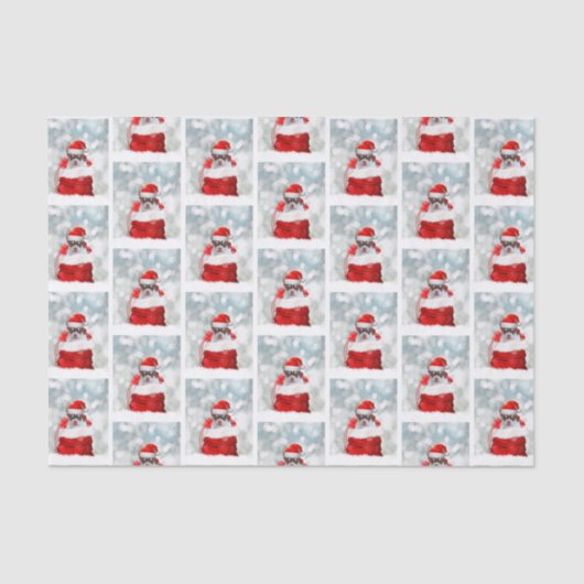 Mousseline Papier à mouchoir de Noël chihuahua (Recto)