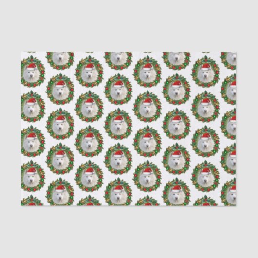 Mousseline Papier à mouchoir de Noël Samoyé (Recto)