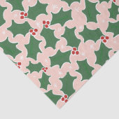 Mousseline Papier à papier blanc rouge et vert pour Noël (Détail)