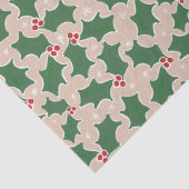 Mousseline Papier à papier blanc rouge et vert pour Noël (Détail)