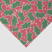 Mousseline Papier à papier blanc rouge et vert pour Noël (Détail)