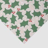 Mousseline Papier à papier blanc rouge et vert pour Noël (Détail)