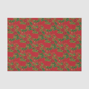 Mousseline PAPIER À PAPIER DE Noël Poinsettia-TISSUE, Rouge
