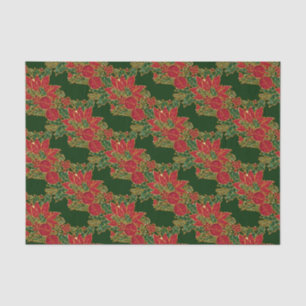 Mousseline PAPIER À PAPIER DE Noël Poinsettia-TISSUE, Vert