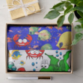 Mousseline Papier à papier de tissus Crabe de poisson Océan (Cadeau)