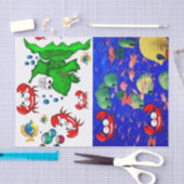 Mousseline Papier à papier de tissus Crabe de poisson Océan (Artisanat)