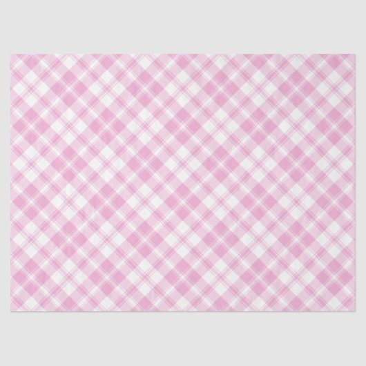 Mousseline Papier à papier Rose rose et blanc à chèque (Recto)