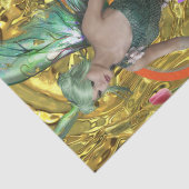 Mousseline Papier à papier vert Fée Florale (Détail)