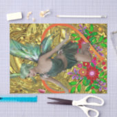 Mousseline Papier à papier vert Fée Florale (Artisanat)