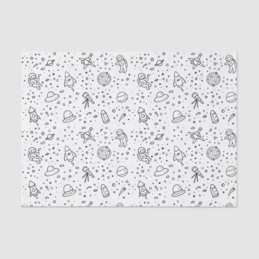 Mousseline Papier à thème spatial (Recto)