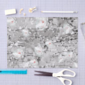 Mousseline Papier à tôle noir et blanc à fleurs de neige Abst (Artisanat)