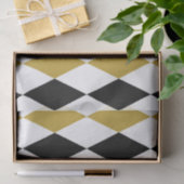 Mousseline Papier Argyle Noir Et Or (Cadeau)