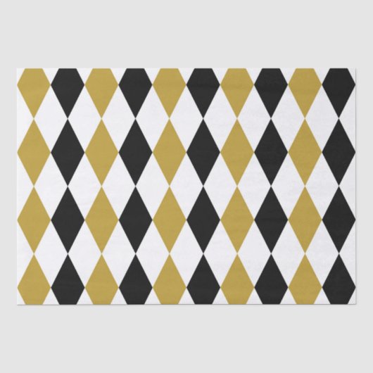 Mousseline Papier Argyle Noir Et Or (Recto)