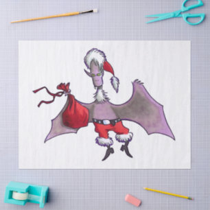Mousseline Papier blanc père Noël Bat grand