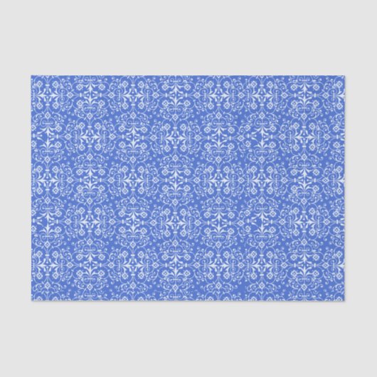 Mousseline Papier bleu Damask Abstrait (Recto)