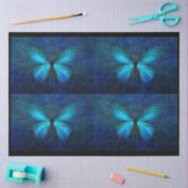 Mousseline Papier bleu papillon 4 découpage papier de tissus (Artisanat)