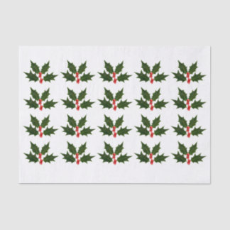 Mousseline Papier cadeau cadeau enveloppant Noël Holly