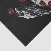Mousseline Papier cadeau corbeau, crâne et Rose (Détail)