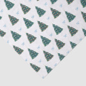 Mousseline Papier cadeau de la ferme de Noël bleu (Détail)