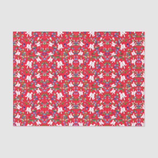 Mousseline Papier cadeau de Noël d'éléphant blanc cool (Recto)