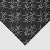 Mousseline Papier cadeau papier étoile flocon gris argent (Détail)