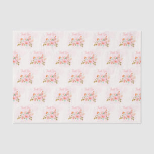 Mousseline Papier cadeau papier Merci floral