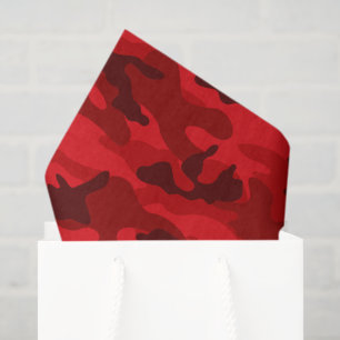Mousseline Papier cadeau patriotique camouflage rouge coloré
