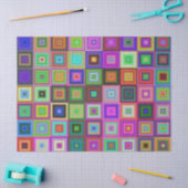 Mousseline papier carré arc-en-ciel (Artisanat)