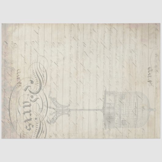 Mousseline Papier compagnon de découpage Ephemera Peacock (Recto)