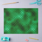 Mousseline Papier d'aluminium vert à pois (Artisanat)