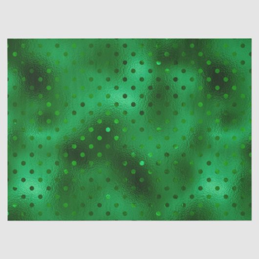 Mousseline Papier d'aluminium vert à pois (Recto)