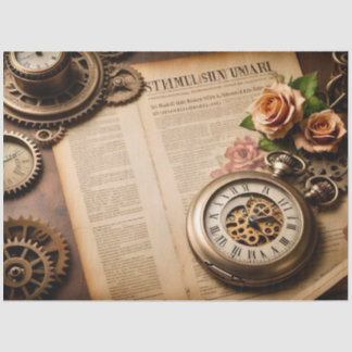 Mousseline Papier de couverture, SteamFunk Clock 1