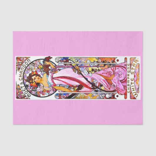 Mousseline Papier de découpage 10"x15" - Alphonse Mucha 1 (Recto)