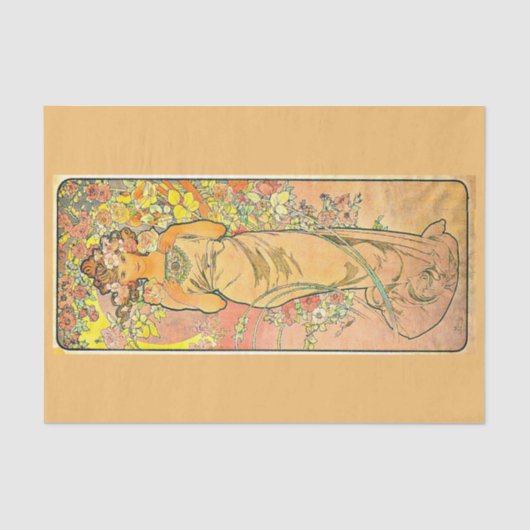 Mousseline Papier de découpage 10"x15" - Alphonse Mucha 10 (Recto)