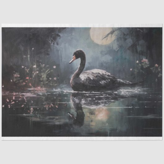 Mousseline Papier de découpage 4 du cygne noir (Recto)