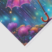 Mousseline Papier de découpage à parapluie blanc rose néon (Détail)