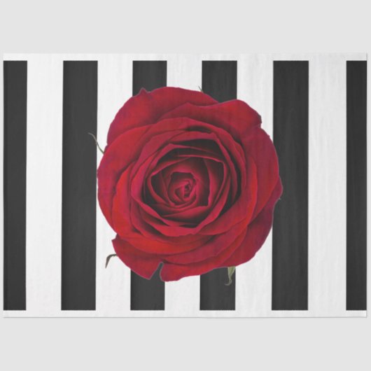 Mousseline Papier de découpage à Rose rouge 3D (Recto)